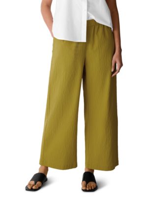 Брюки Petite Eileen Fisher Pucker Wide-Leg Pull-On Ankle
