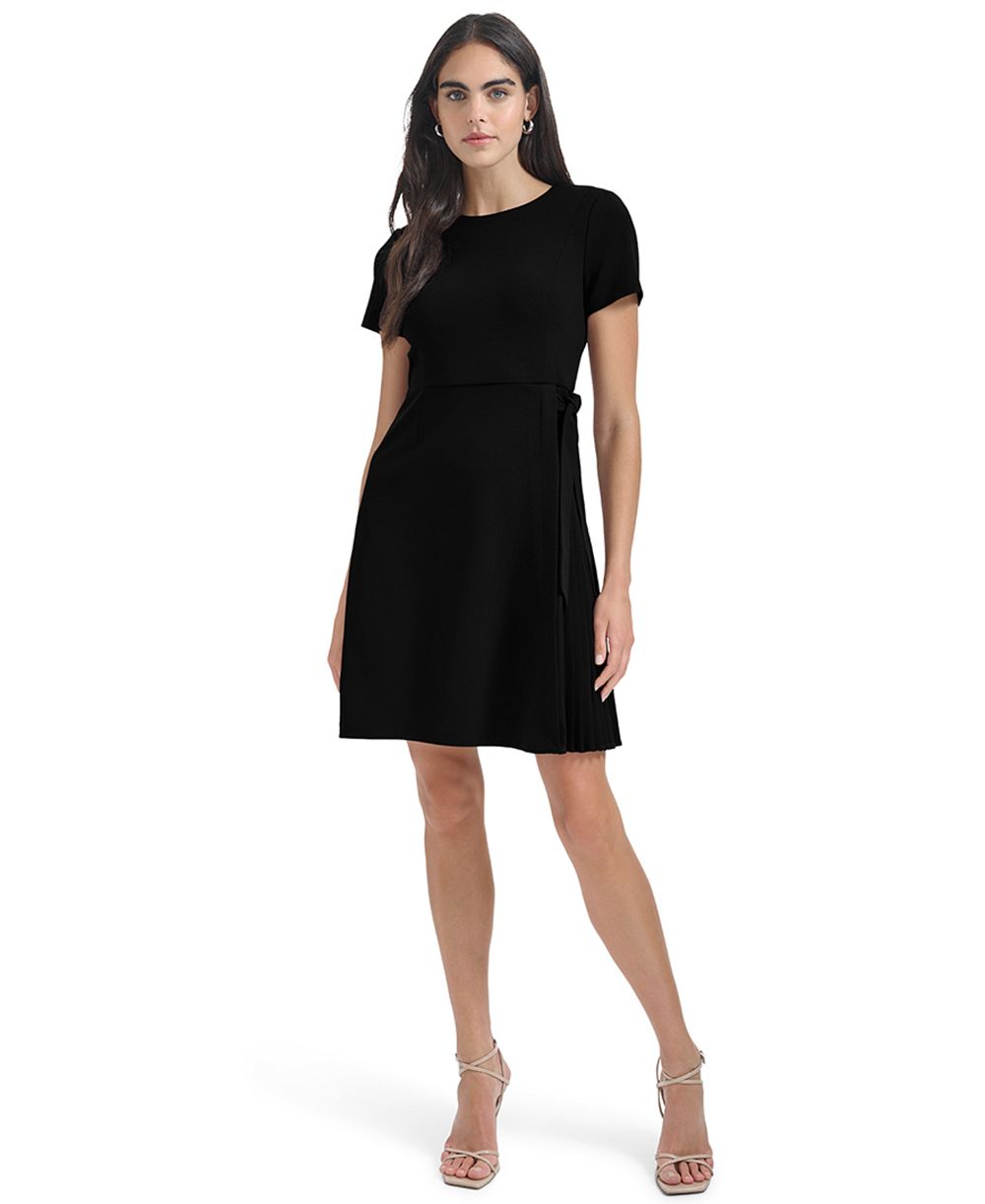 Calvin Klein Petite Short-Sleeve Crewneck Fit & Flare Dress