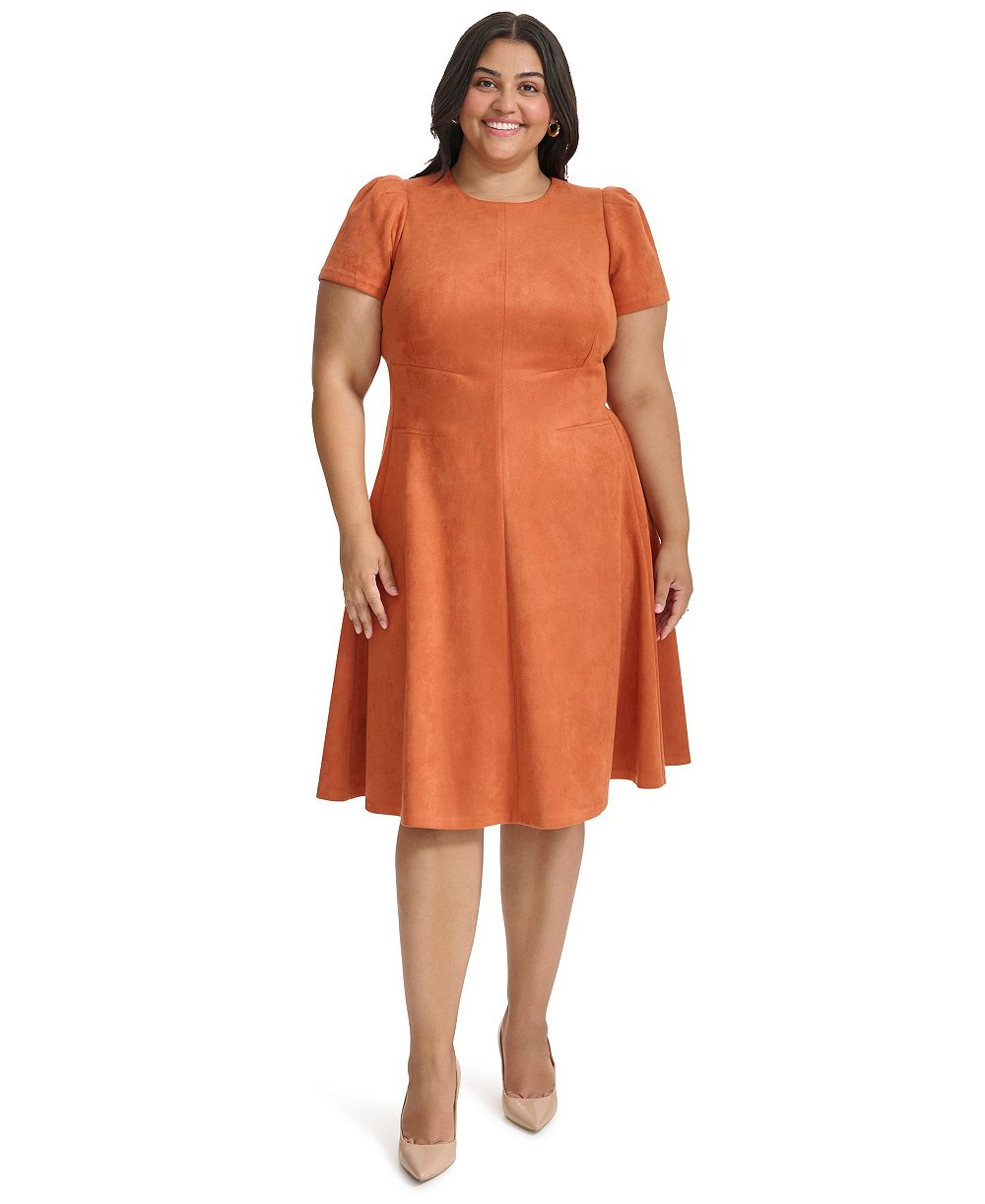 Calvin Klein Plus Size Платье фасона fit & flare из ткани scuba