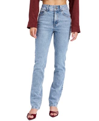 Женские джинсы Kittenish Briar High-Waisted Straight-Leg Studded