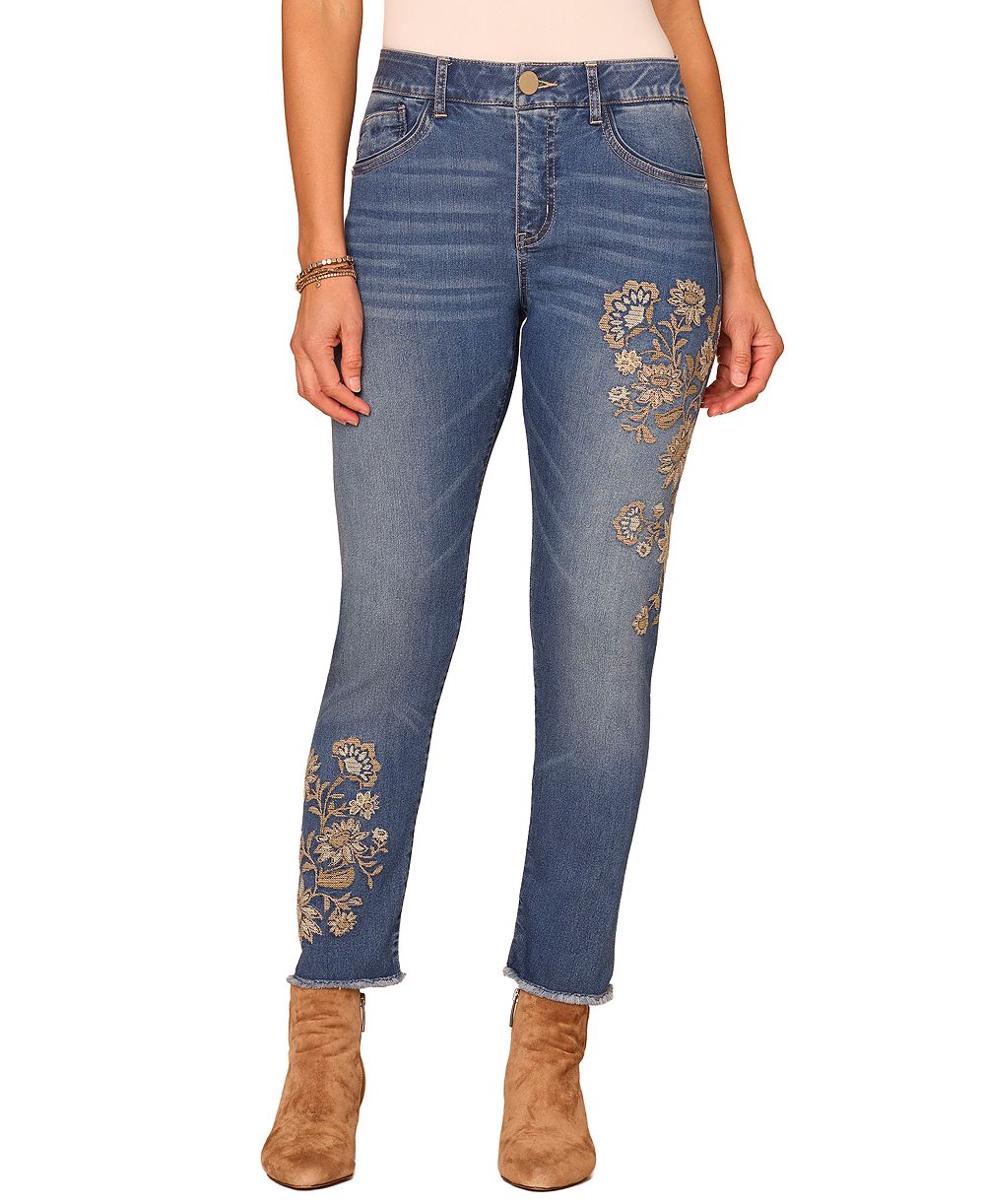 Женские джинсы Democracy Ab Solution High-Rise Floral Embroidery Ankle
