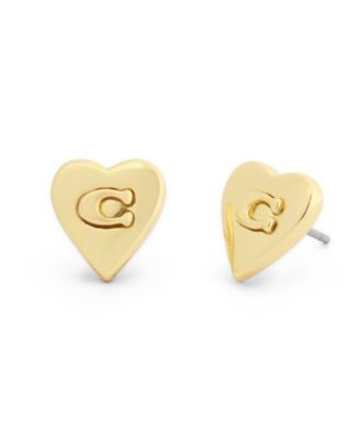 Серьги-гвоздики COACH Metal-tone Heritage Signature с монетой