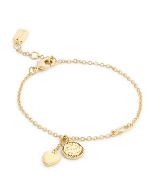 Браслет COACH Gold Heritage Coin Heart Charm