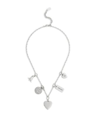 Серебряное ожерелье-биб COACH Heritage Charm
