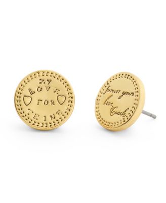 Серьги-гвоздики COACH Gold Heritage Signature Coin