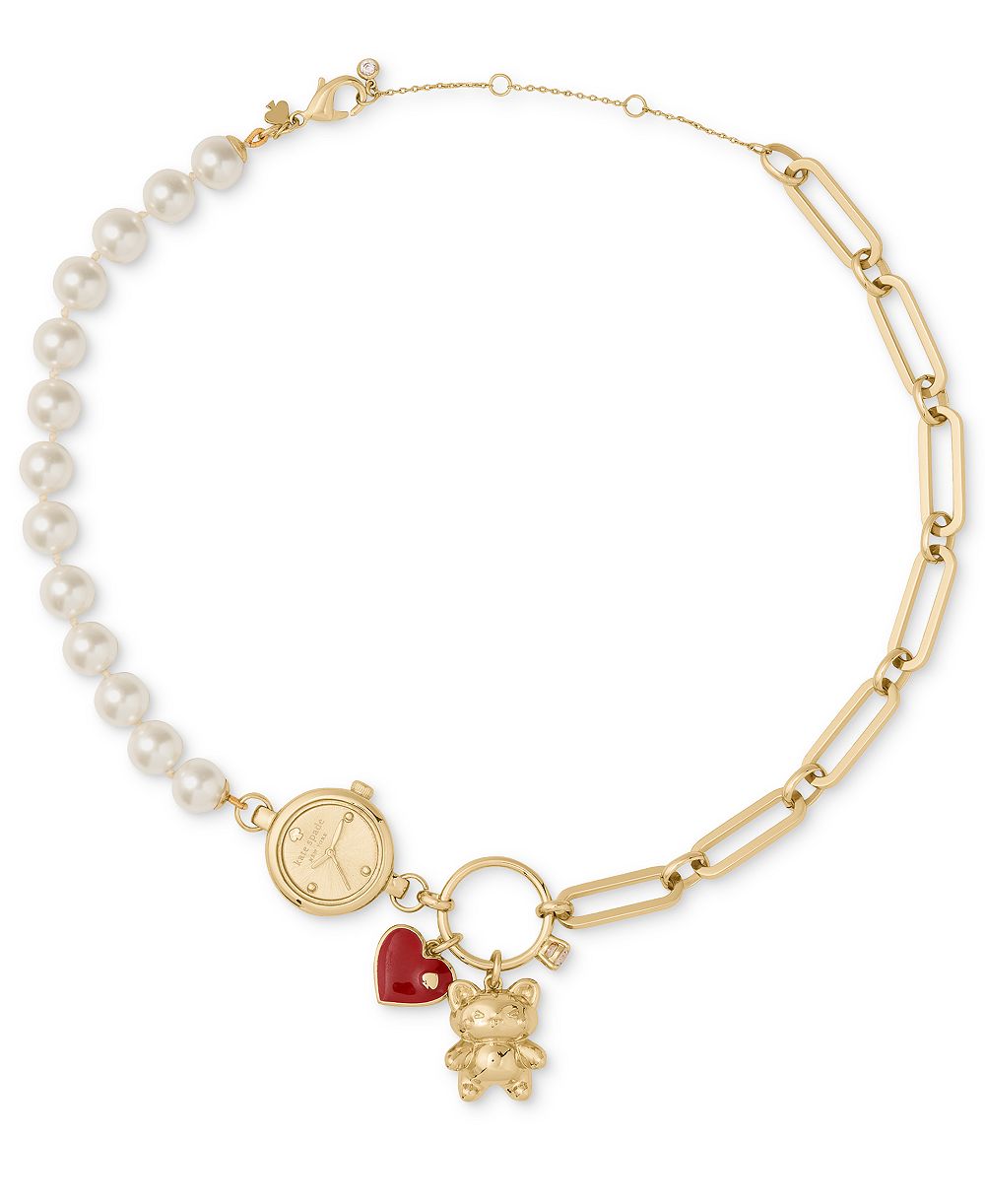 kate spade new york Imitation Pearl Charm Necklace