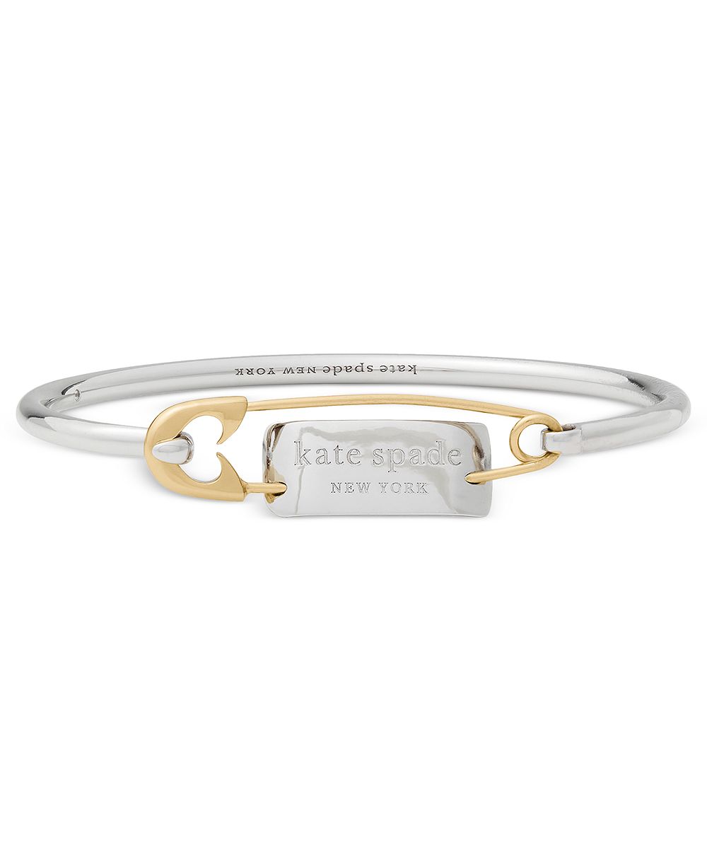 kate spade new york Two-Tone Sam Tag Safety Pin Bangle Bracelet