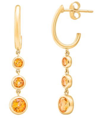 Macy's Citrine (3/4 ct. t.w.) Drop Earrings in 14k Gold Over Sterling Silver