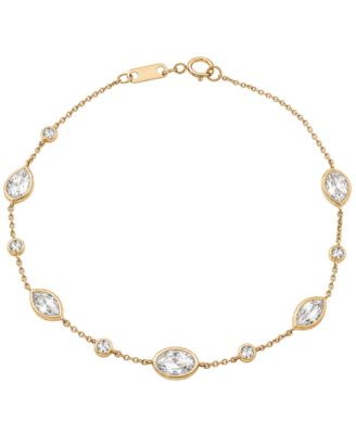 Macy's Lab-Grown White Sapphire (2-3/4 ct. t.w.) Bracelet in 14k Gold Over Sterling Silver