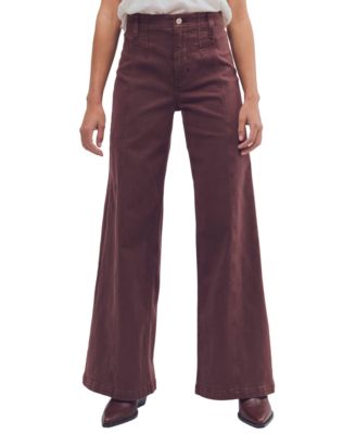 Free People женские широкие брюки с высокой посадкой из вельвета Libre