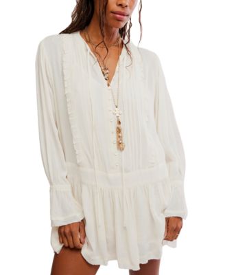 Free People женское мини-платье в стиле бохо с длинным рукавом и v-образным вырезом Haute Heirloom