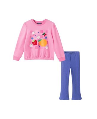 Детский комплект Andy & Evan Fruit Graphic Sweatshirt и Flare Legging для девочек (2T-4T)