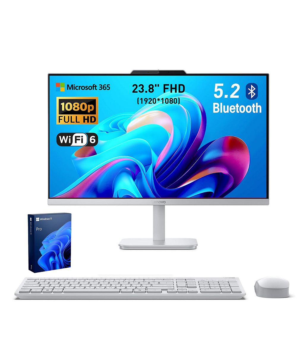 Lenovo A100 23.8" FHD моноблок, Intel Core i3-N305, Intel UHD Graphics, 16 ГБ ОЗУ, 512 ГБ SSD, беспроводная клавиатура и мышь, Windows 11 Pro