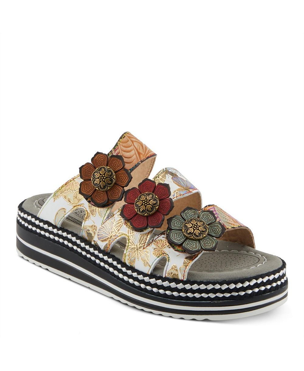 L'Artiste Woman's Spring Step Naomi-Monarch Slides with Leather Upper