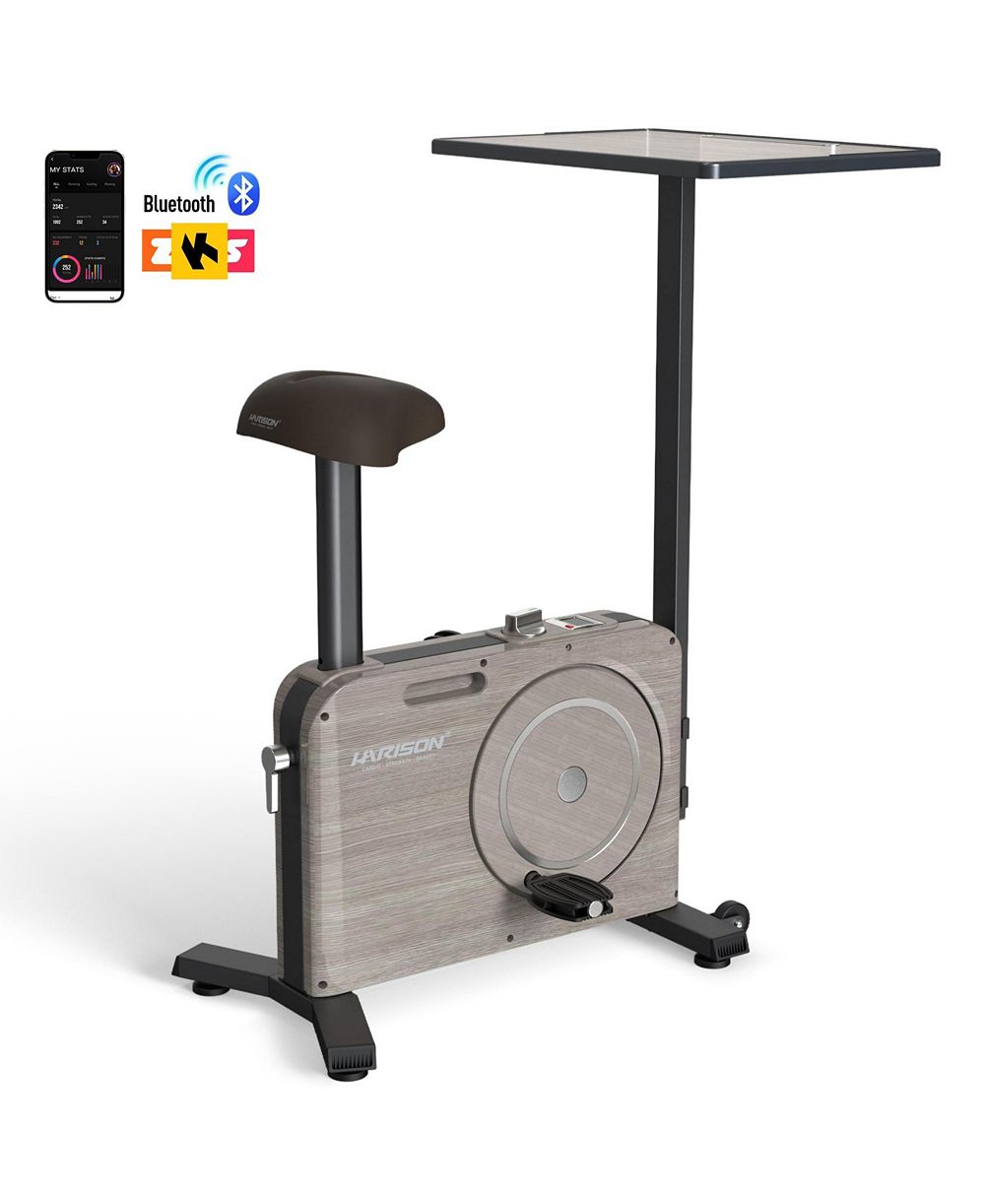 HARISON Exercise Bike, 2-in-1 Desk Bike with Removable Desktop, Stationary Bike for Home & Office (HRM-B15W)