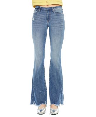 KanCan Women's Jennie Mid Rise Wide-Leg Jeans