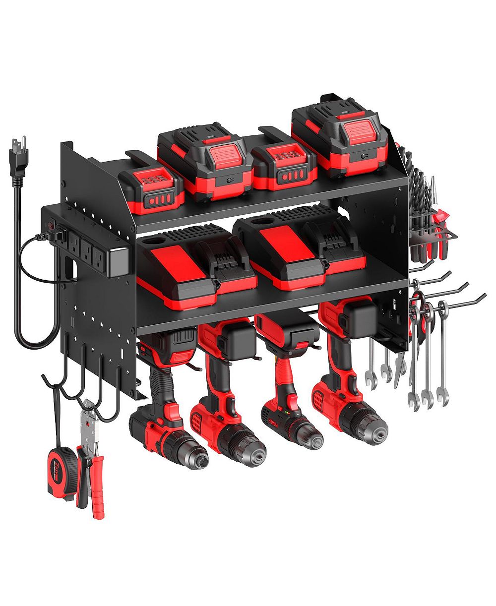 XDOVET Power Tools Organizer Charging Station Wall Mount Drills Storage Gifts Men Father