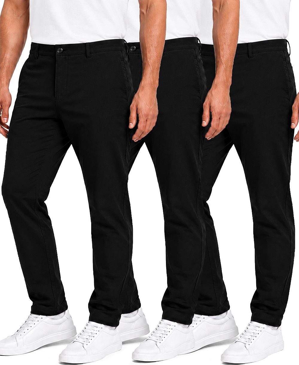 Blu Rock Men's Super Stretch Slim-Fit Chino Pants, 3-Pack