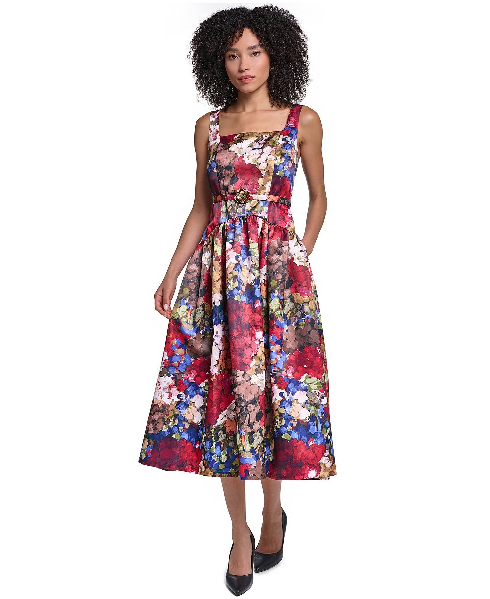 Женское миди-платье KARL LAGERFELD PARIS Printed Satin Drop Waist