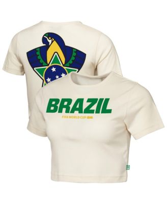 Женская футболка Outerstuff Brazil FIFA World Cup 2026 Elote Squad Cropped