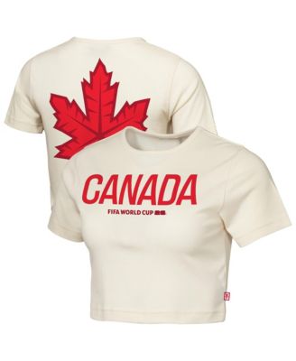 Женская футболка Outerstuff Natural Canada FIFA World Cup 2026 Elote Squad Cropped