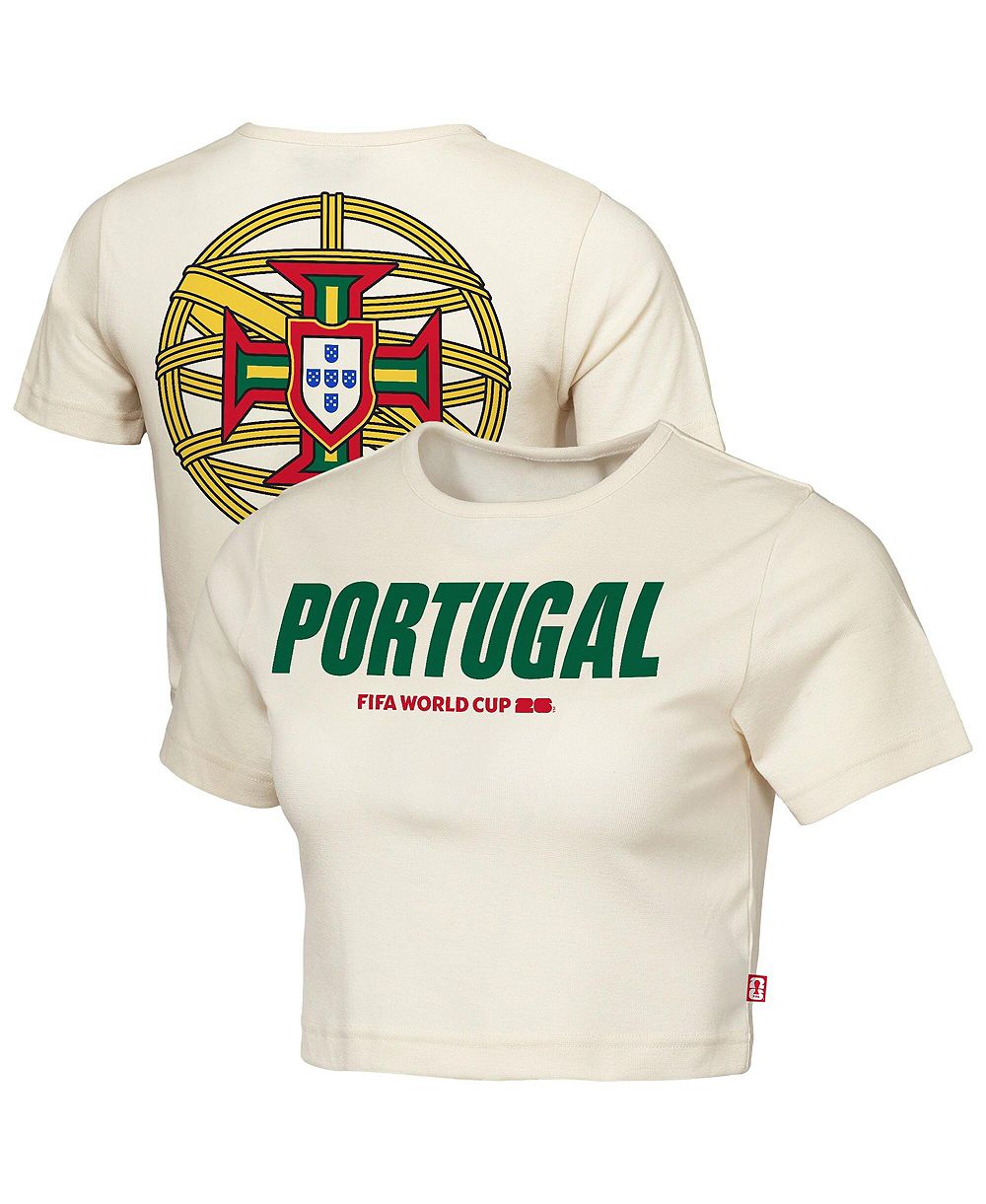 Outerstuff Women's Natural Portugal FIFA World Cup 2026 Elote Squad Cropped T-Shirt