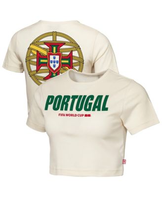 Женская футболка Outerstuff Natural Portugal FIFA World Cup 2026 Elote Squad Cropped
