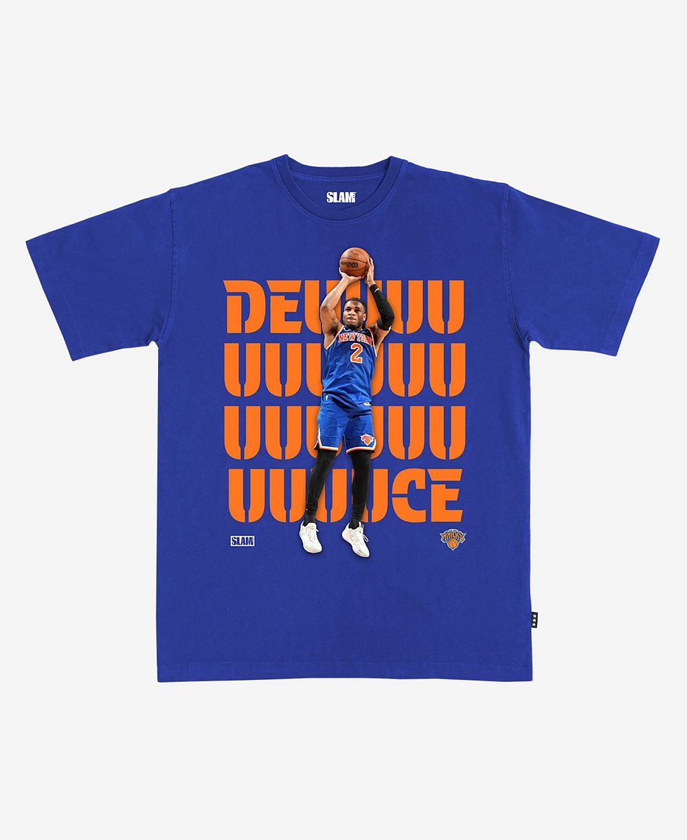 Мужская и женская футболка Slam Miles McBride Blue New York Knicks