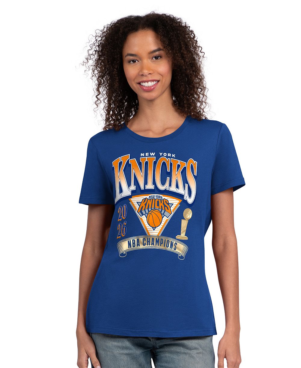 Женская футболка G-III 4Her by Carl Banks New York Knicks 2026 NBA Finals Champions Crewneck