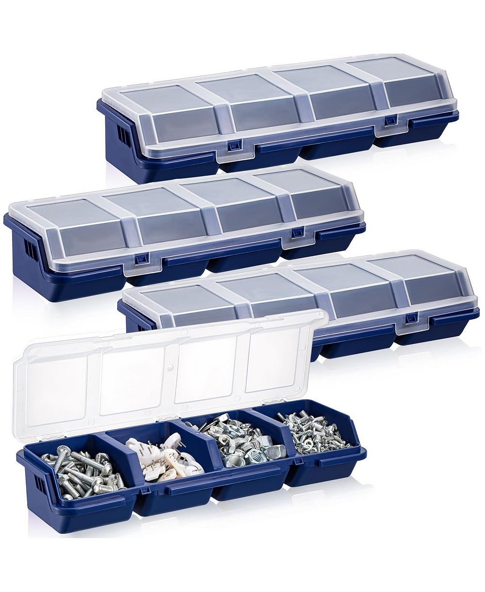 XDOVET Screw Organizer Box With Lid Compartments Stackable Hardware Storage Bin