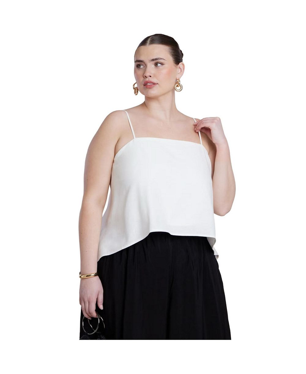 Женский укороченный топ ELOQUII Plus Size Cascading Linen