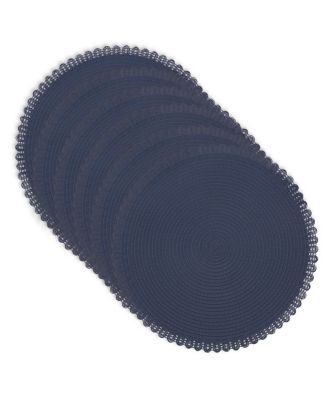 Dainty Home набор из 6 круглых плетеных салфеток Chantilly 15", долговечные и нескользящие