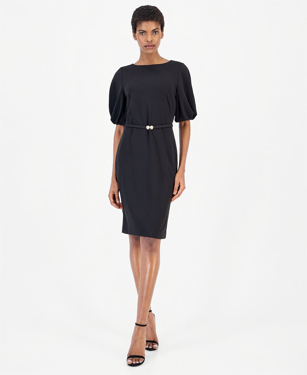 Anne Klein женское платье-футляр с круглым вырезом и пышными рукавами