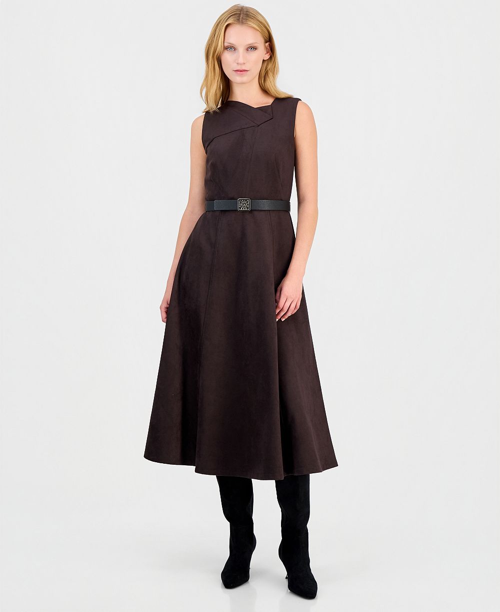 Anne Klein женское миди-платье А-силуэта с v-образным вырезом