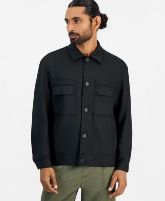 HUGO by Hugo Boss Мужская куртка Juliano Slim-Fit Twill Pleated-Back