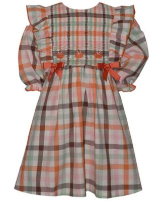 Платье Bonnie Jean Girls' 2T-6X в клетку с длинным рукавом