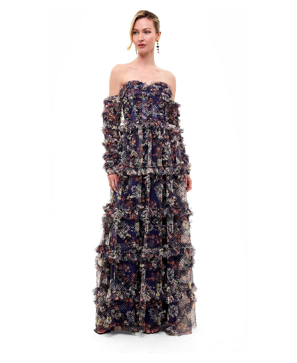 Женское платье с рюшами BEAUUT Floral Ruffle Dress