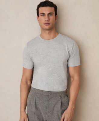 REISS Men's Bless Cotton-Blend Tailored-Fit T-Shirt