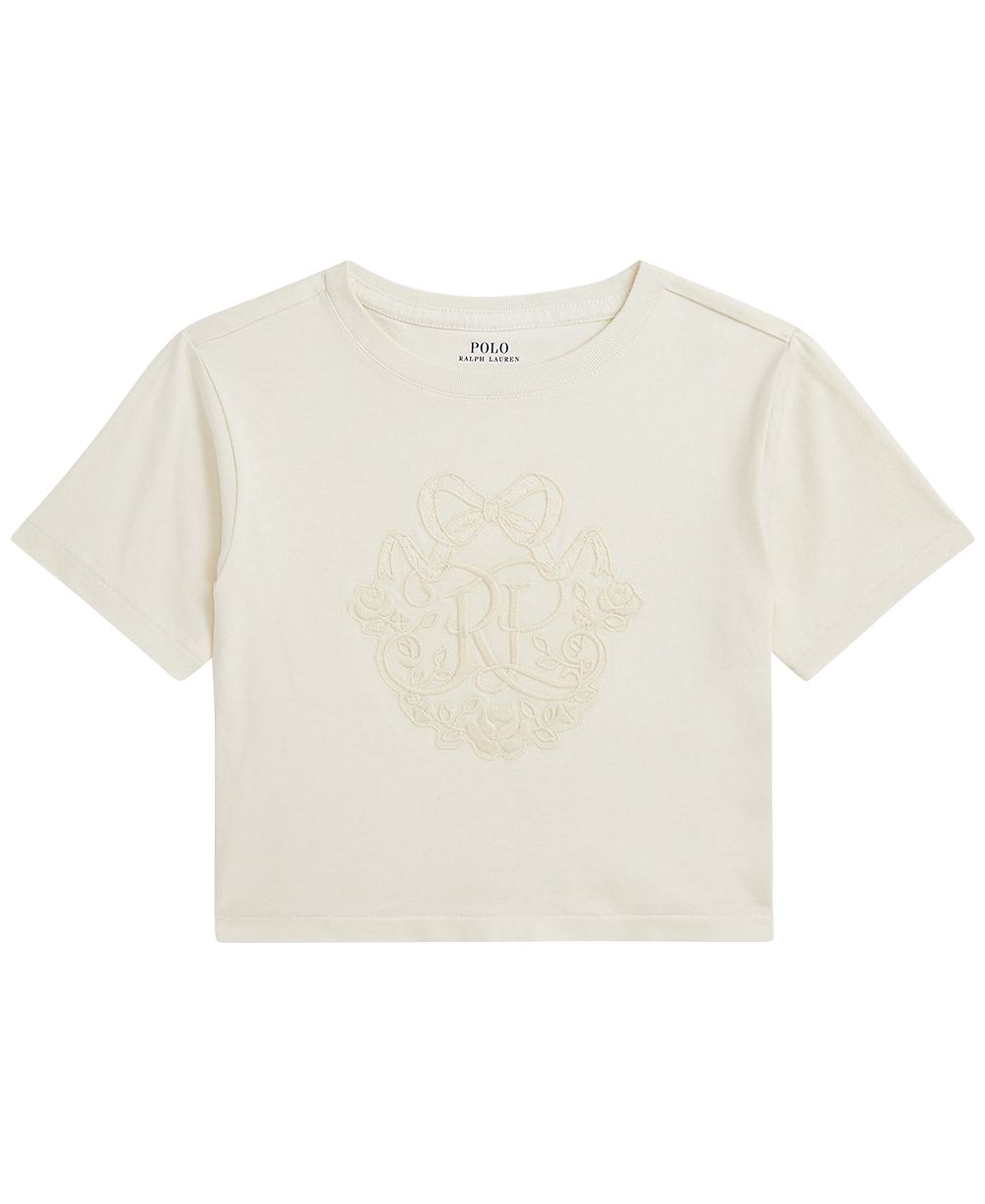 Polo Ralph Lauren Девочки 2T-6X круглый вырез коробчатая хлопковая футболка