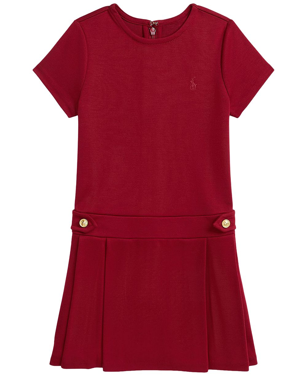 Polo Ralph Lauren Детское платье из плиссированной ткани с коротким рукавом, размеры 2T-6X