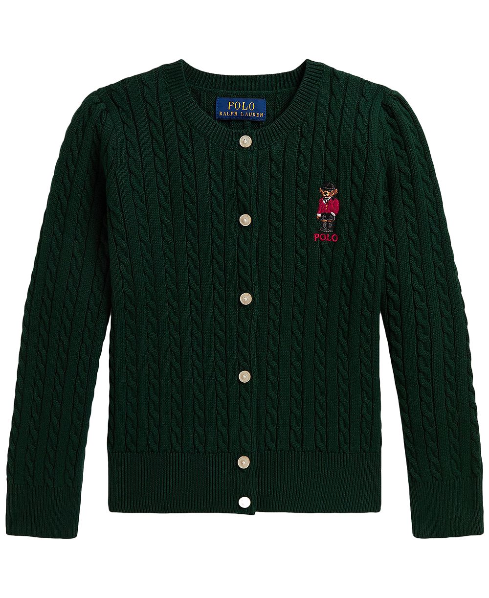 Polo Ralph Lauren Детский кардиган с мини-кабелем и медведем Polo, размеры 2T-6X