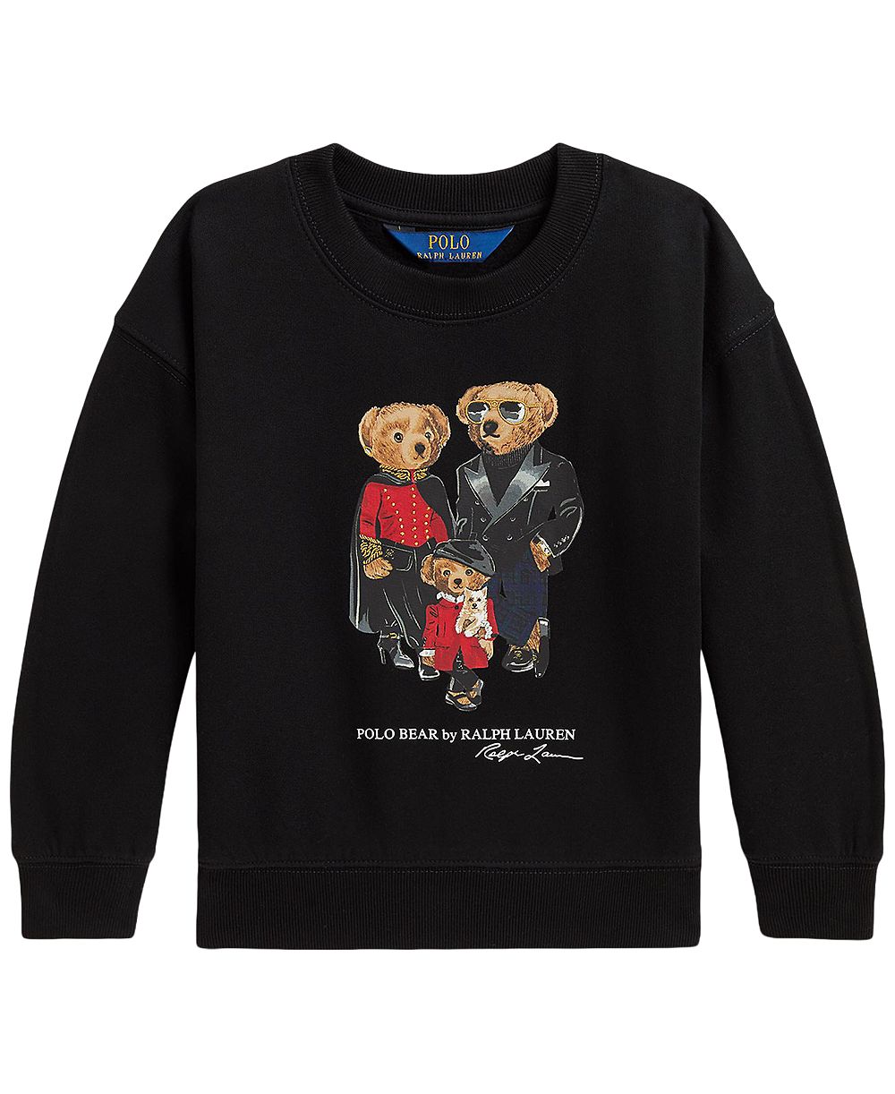 Детская толстовка Polo Ralph Lauren для девочек 2T-6X с принтом семьи медведей Polo Bear