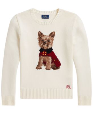 Polo Ralph Lauren Детский хлопковый свитер с собакой для девочек 7-16