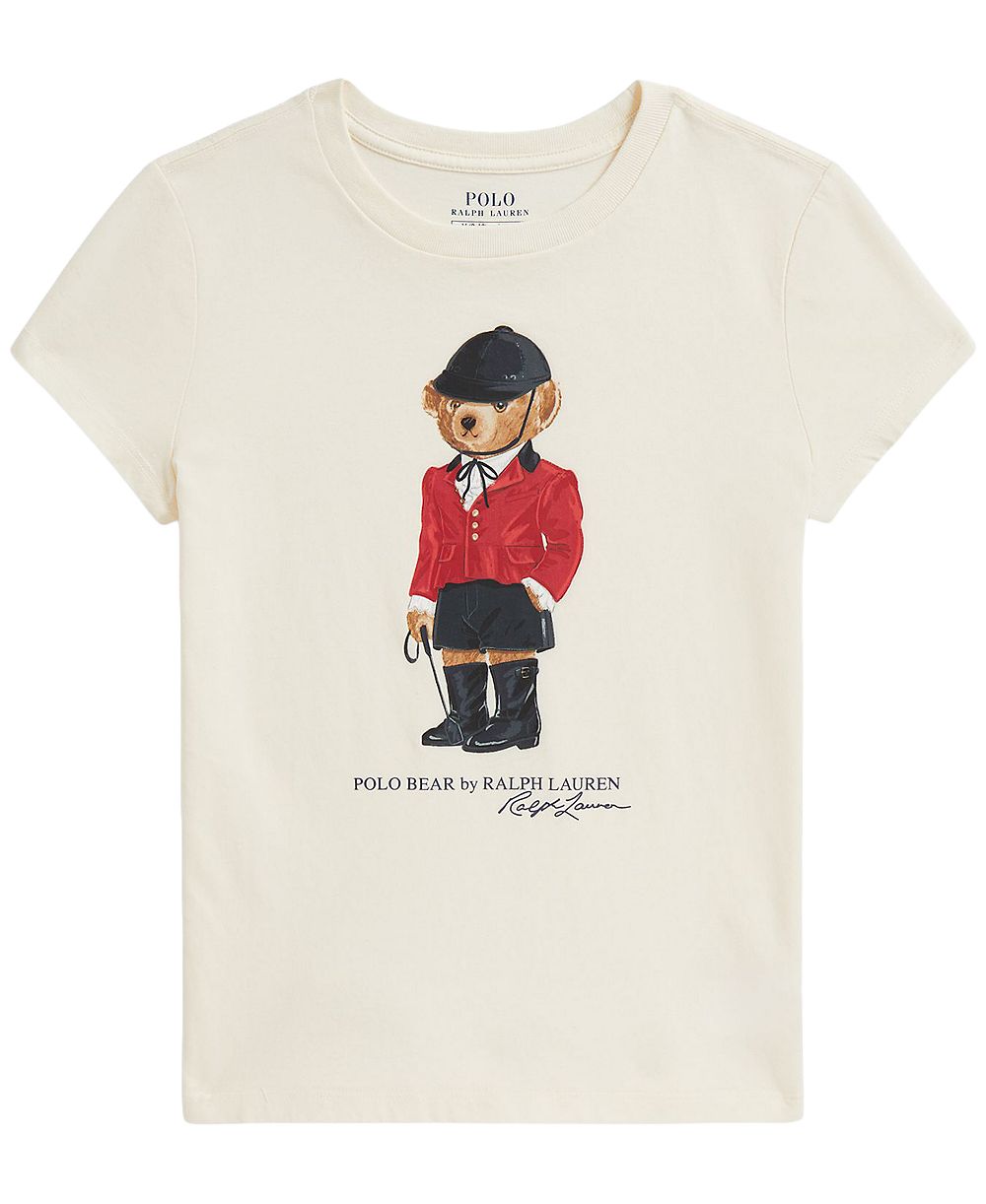 футболка polo ralph laurens girls' 7-16 polo bear graphic cotton t-shirt