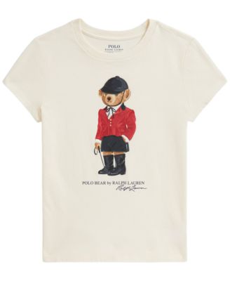 футболка polo ralph laurens girls' 7-16 polo bear graphic cotton t-shirt