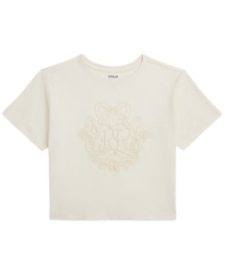 Polo Ralph Lauren детская футболка из хлопкового джерси с логотипом, свободного кроя для девочек 7-16 лет