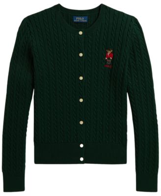 Polo Ralph Lauren Детский хлопковый кардиган с мини-кабелем и медведем Polo, размеры 7-16