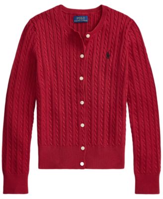 Polo Ralph Lauren Девочкам 7-16 хлопковый кардиган Mini-Cable