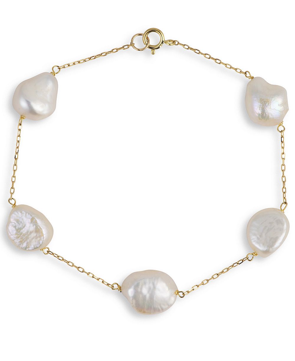 Браслет Belle de Mer Cultured Freshwater Pearl 10k Yellow Gold