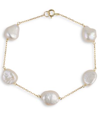 Браслет Belle de Mer Cultured Freshwater Pearl 10k Yellow Gold